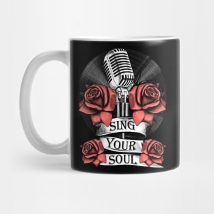 Microphone, Rose, Music, Singing, Vinyl, Soul Mug